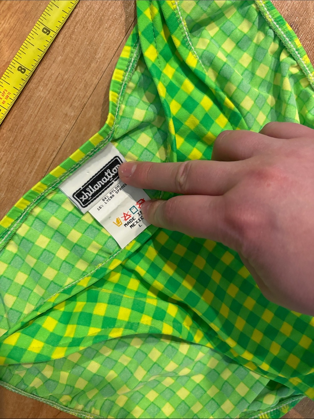 Y2K Green & Yellow Gingham Bikini Set - Picture 2 of 3